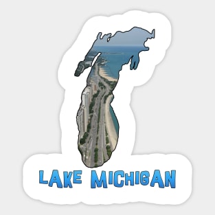 Lake Michigan Outline with Chicago, Illinois Sticker